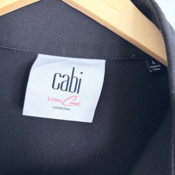 Cabi Black Long Sleeve Button Front Convertible Jacket Coat Size Large - Picture 7 of 10
